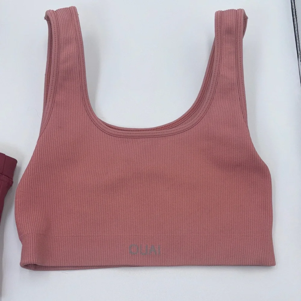 OUAI Ribbed Dusty Rose Top - Picture 5 of 12